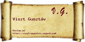 Viszt Gusztáv névjegykártya